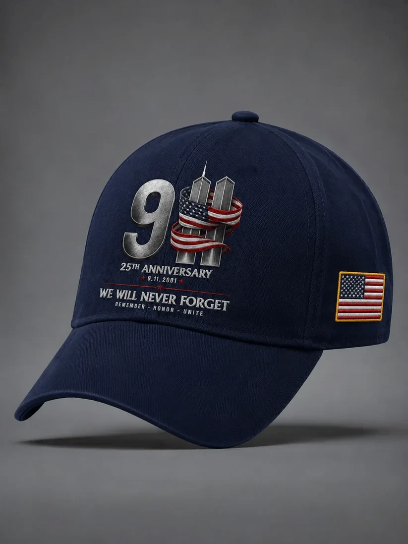 911 25th Anniversary We Will Never Forget Hat 911 Memorial Baseball Cap Tribute Gift