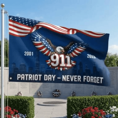 911 Patriot Day Never Forget 2001 2026 Flag Majestic Bald Eagle Patriotic Merch Gifts For Him - Image 2