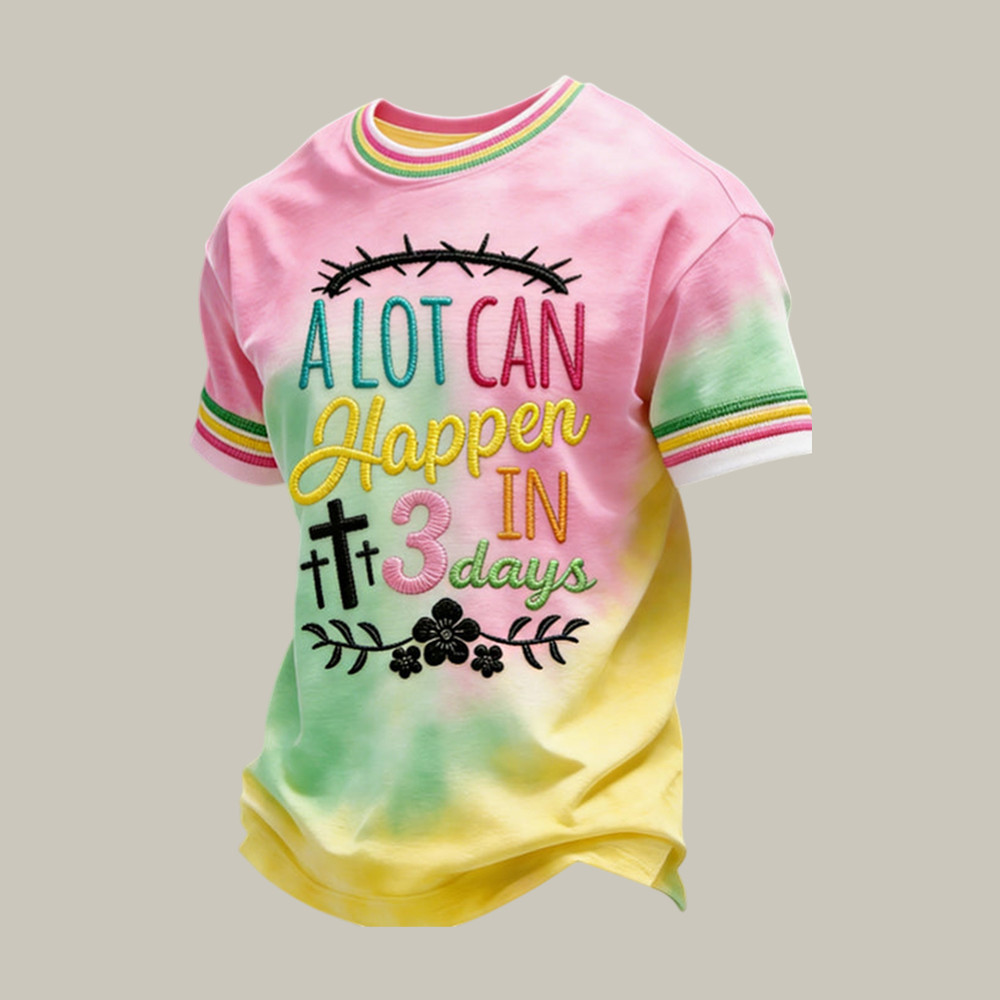 A Lot Can Happen In 3 Days T-Shirt Faith In Jesus Shirt Unique Gift For Christian Father - WWCandleCo - Image 2