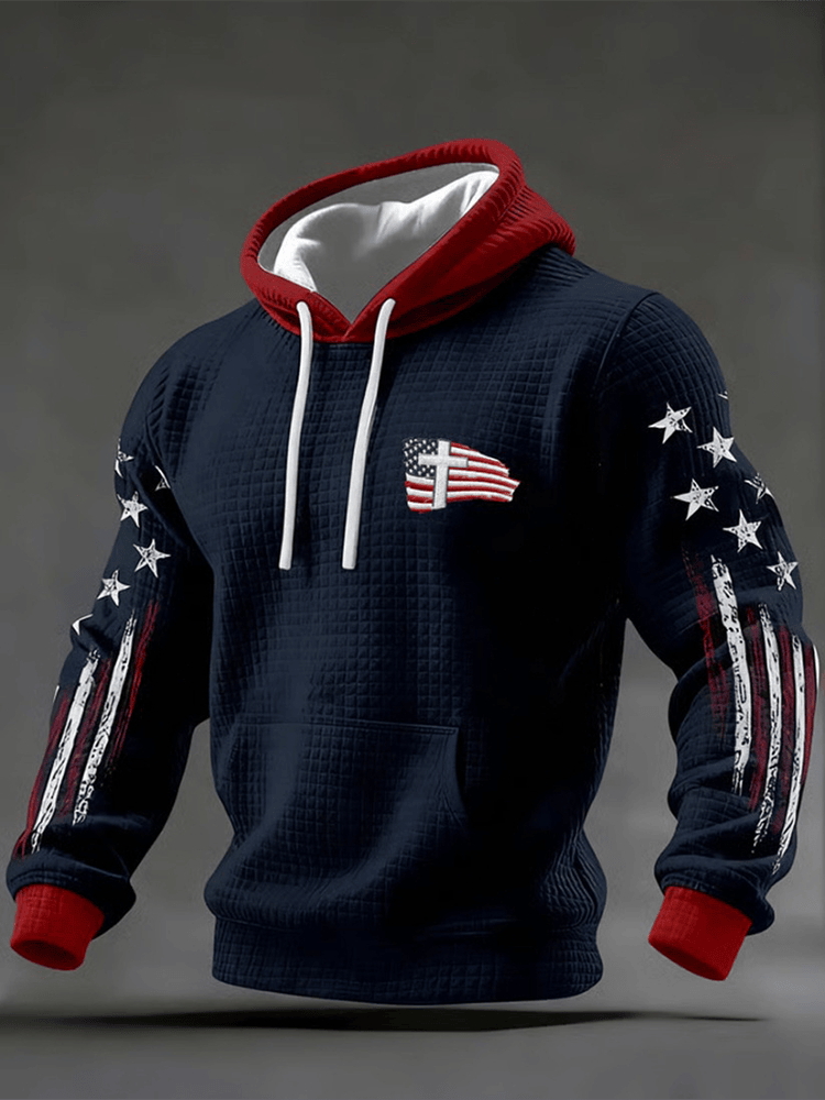 Christian Cross Flag Hoodie Jesus Clothing Line Unique Christian Gifts For Him - Woodnwickscandlecompany