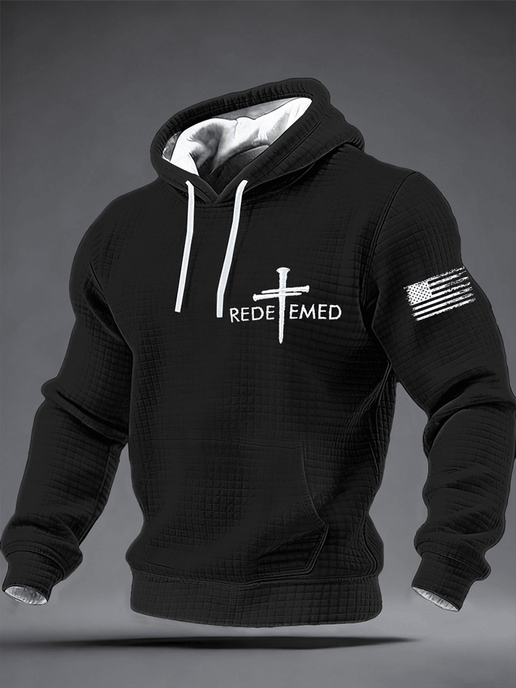 Christian Cross Flag Redeemed Hoodie Bible Clothing Cool Christian Gifts For Teens - Woodnwickscandlecompany