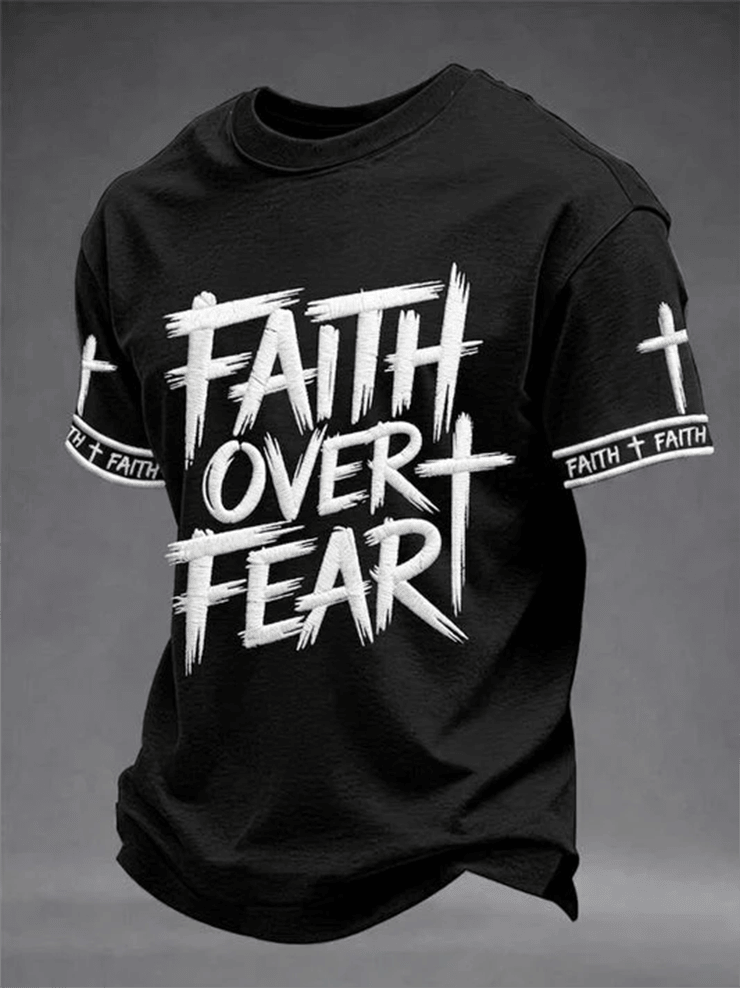 Christian Faith Over Fear Shirt Bible Scripture Apparel Jesus Clothing Line Gifts - WWCandleCo