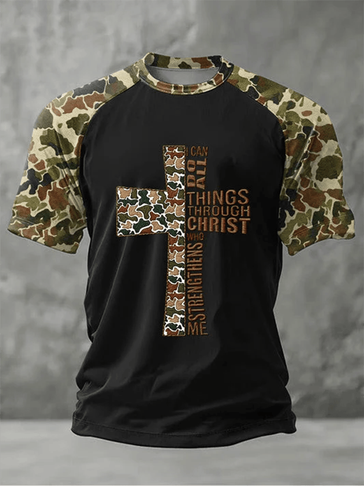 Christian I Can Do All Things Through Christ Camo Shirt Faith Based Apparel Jesus Clothing Line - WWCandleCo