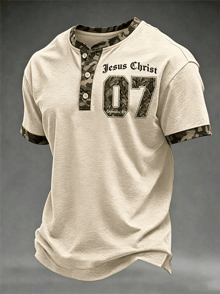Christian Jesus Christ 07 Camo Button T-Shirt Faith Based Clothing Christian Gifts Idea - WWCandleCo