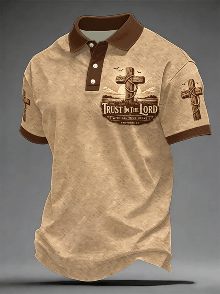 Christian Trust In The Lord Polo Shirt Faith Based Clothing Line Jesus Apparel - WWCandleCo