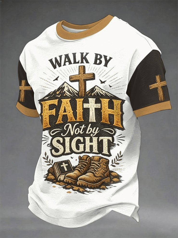 Christian Walk By Faith Not By Sight Shirt Christian Themed Clothes Gifts For Father's Day - WWCandleCo