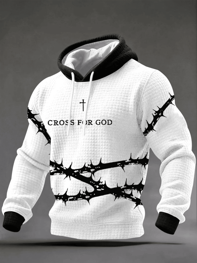 Cross For God Hoodie Christian Streetwear Faith Based Apparel Gifts For Christian - Woodnwickscandlecompany