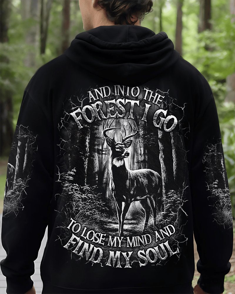 Deer And Into The Forest I Go To Lose My Mind Hoodie Hunters Style Clothing Gifts For Men - Woodnwickscandlecompany