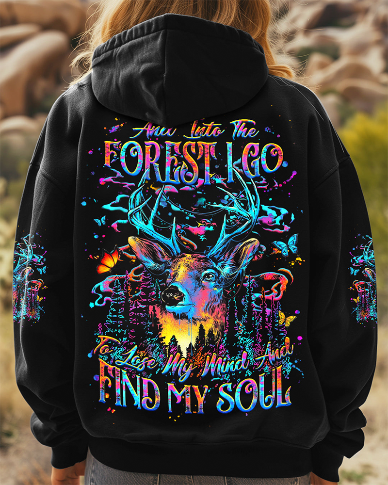 Deer And Into The Forest I Go To Lose My Mind Hoodie Hunters Style Clothing Gifts For Mom - Woodnwickscandlecompany