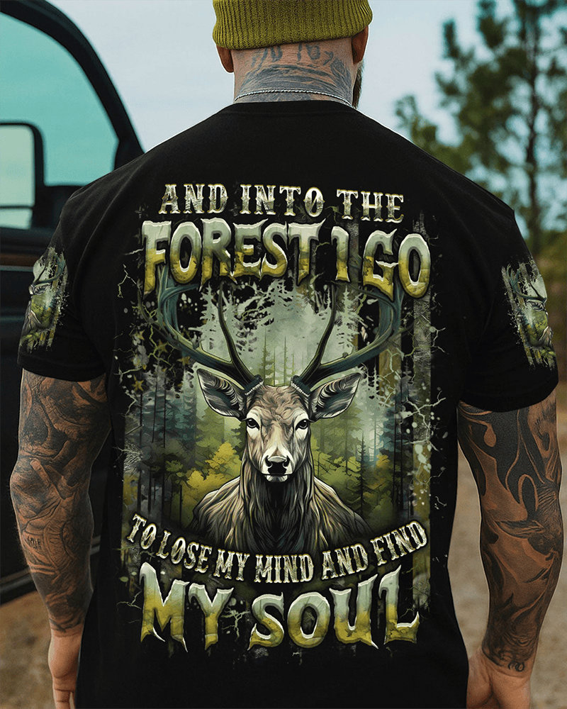 Deer And Into The Forest I Go To Lose My Mind T-Shirt Hunter's Style Shirt Gifts For Him - Woodnwickscandlecompany