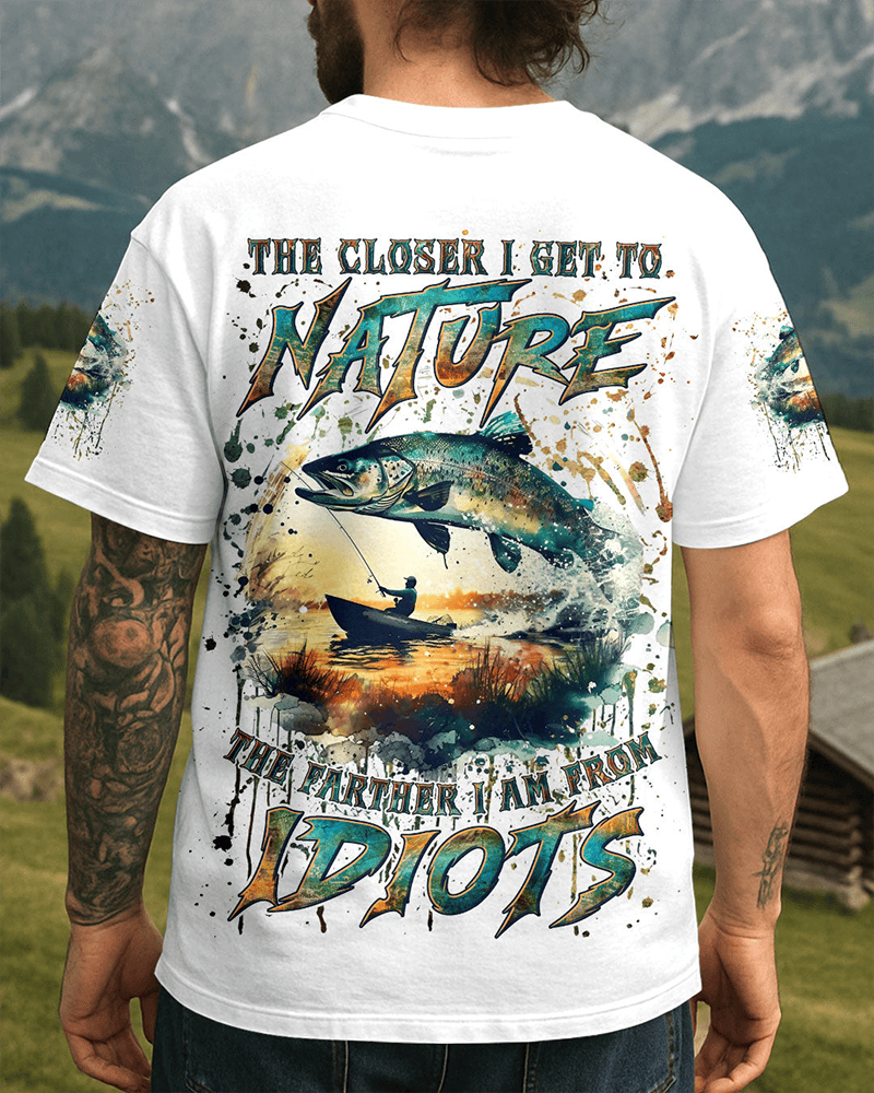 Deer The Closer I Get To Nature T-Shirt Nature Adventure Shirt Gifts For Hunting Lovers - Woodnwickscandlecompany