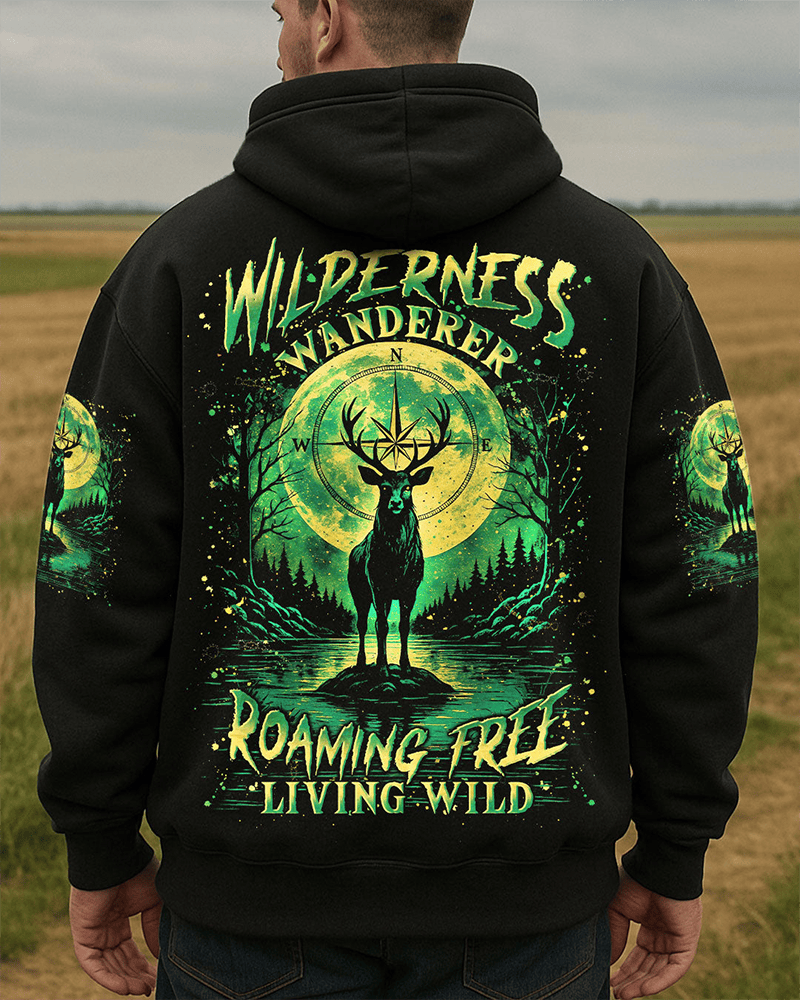Deer Wilderness Wanderer Hoodie Roaming Tree Living Wild Hoodie Gifts For Hunters - Woodnwickscandlecompany