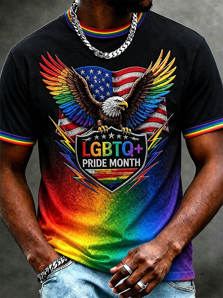 Eagle Pride Month Merch LGBTQ Shirt Rainbow Pride Shirt LGBTQ Gifts For Dad - WWCandleCo