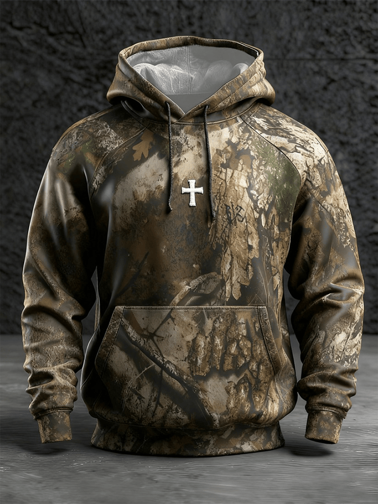 Faith Cross Christian Camo Hoodie Faith Based Hooded Sweatshirt Jesus Apparel Christian Gifts - Woodnwickscandlecompany