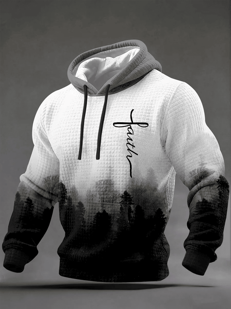 Faith Cross Christian Hoodie Dark Forest Ombre Hoodie Faith Based Gifts For Christian - Woodnwickscandlecompany
