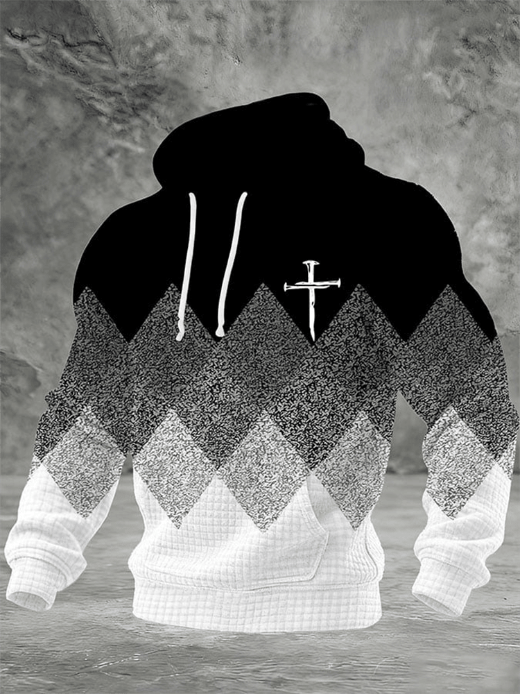 Faith Cross Color Blend Hoodie Jesus Apparel Unique Christian Gifts Idea For Him - Woodnwickscandlecompany