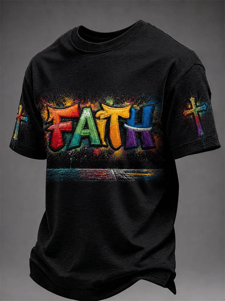 Faith Holy Cross Shirt Faith Based Apparel Jesus Clothing Line Gifts For Christian - WWCandleCo