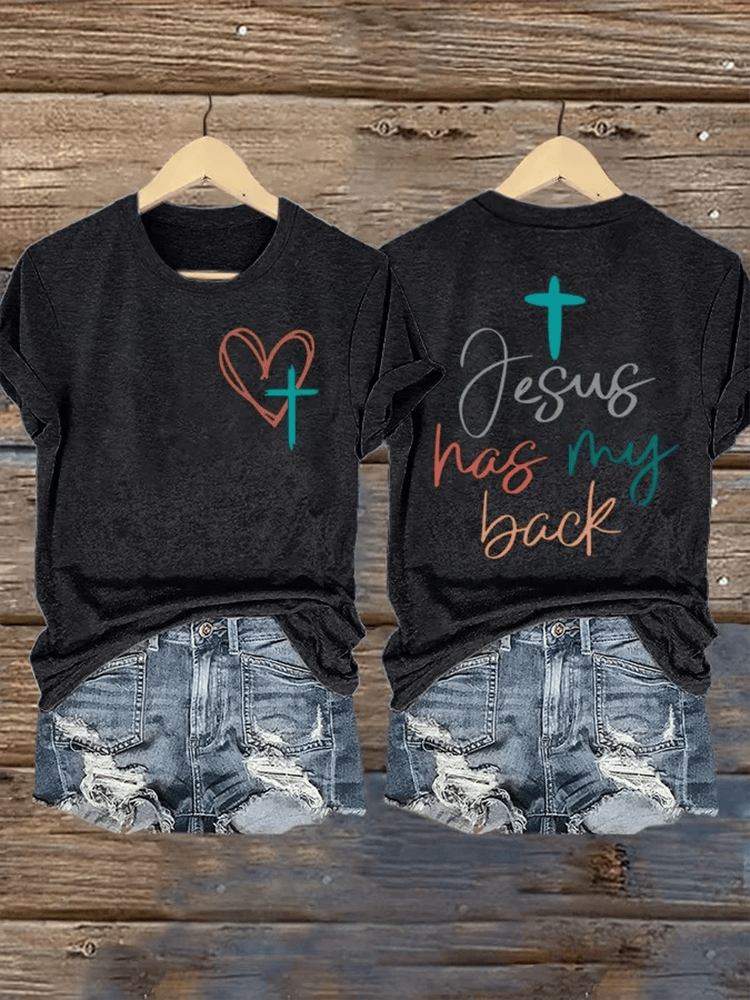Jesus Has My Back Shirt Christian Apparel Faith Based Clothing Gifts For Christian - WWCandleCo