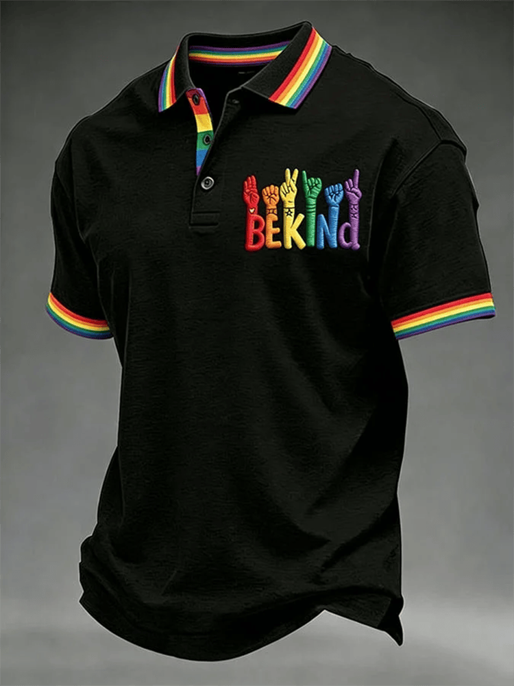 Pride Month Be Kind Polo Shirt LGBT Clothing Gay Pride Apparel Gifts For Gay Friend - WWCandleCo