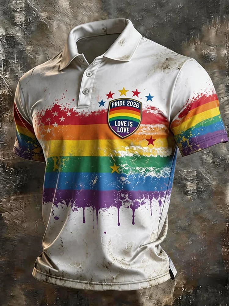 Pride Month Merch 2026 Love Is Love Polo Shirt Rainbow Pride Shirt Gifts For LGBTQ - WWCandleCo