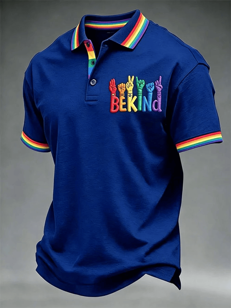 Pride Month Merch Be Kind Rainbow Polo Shirt Human Rights Apparel LGBTQ Gifts - WWCandleCo