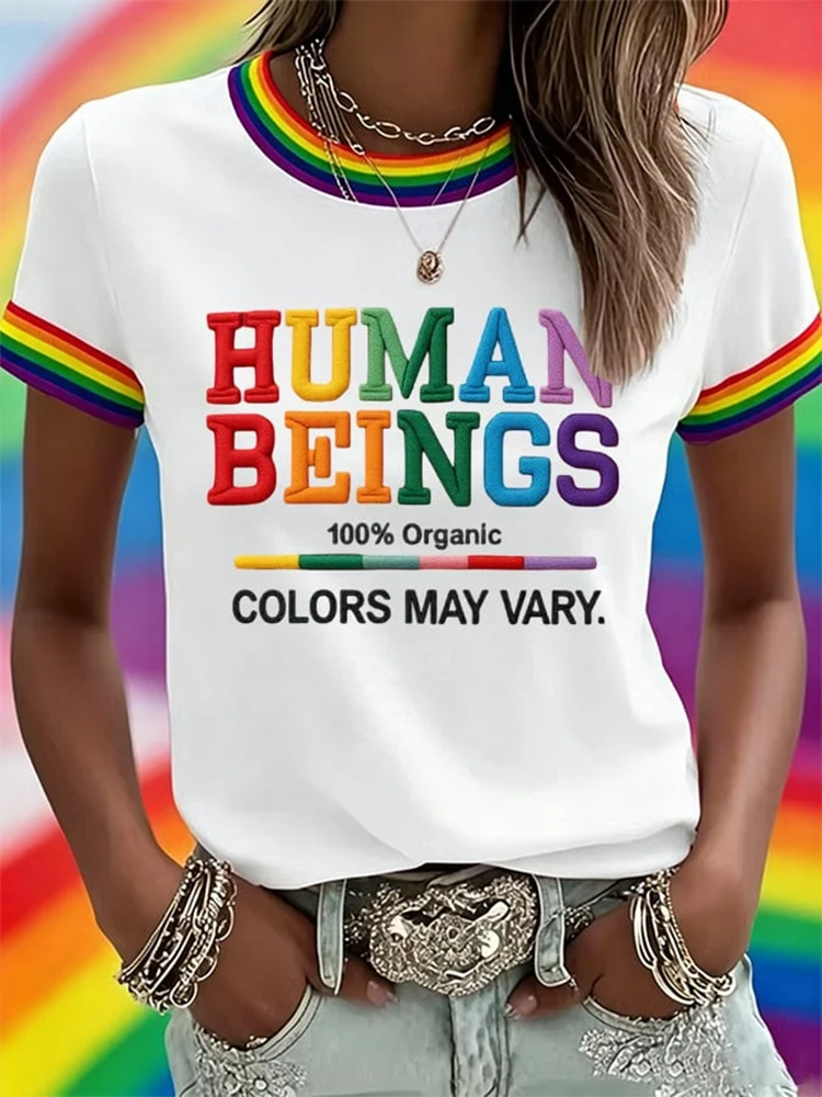 Pride Month Merch Human Beings Colors May Vary Shirt LGBT Clothing Gifts For Lesbian - WWCandleCo