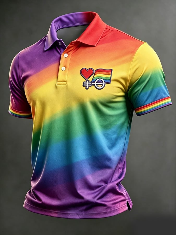 Pride Month Merch LGBTQ Rainbow Flag Polo Shirt Gay Pride Attire Gifts Idea - WWCandleCo