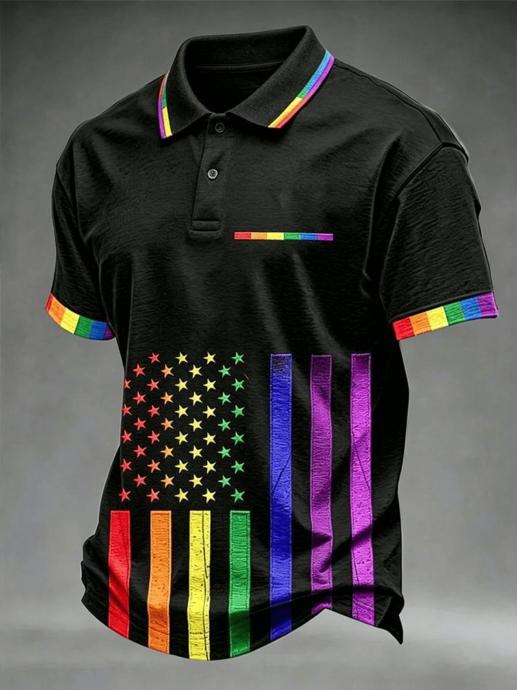 Pride Month Merch Rainbow Flag Polo Shirt LGBTQ Clothing Apparel Gifts For Husband - WWCandleCo