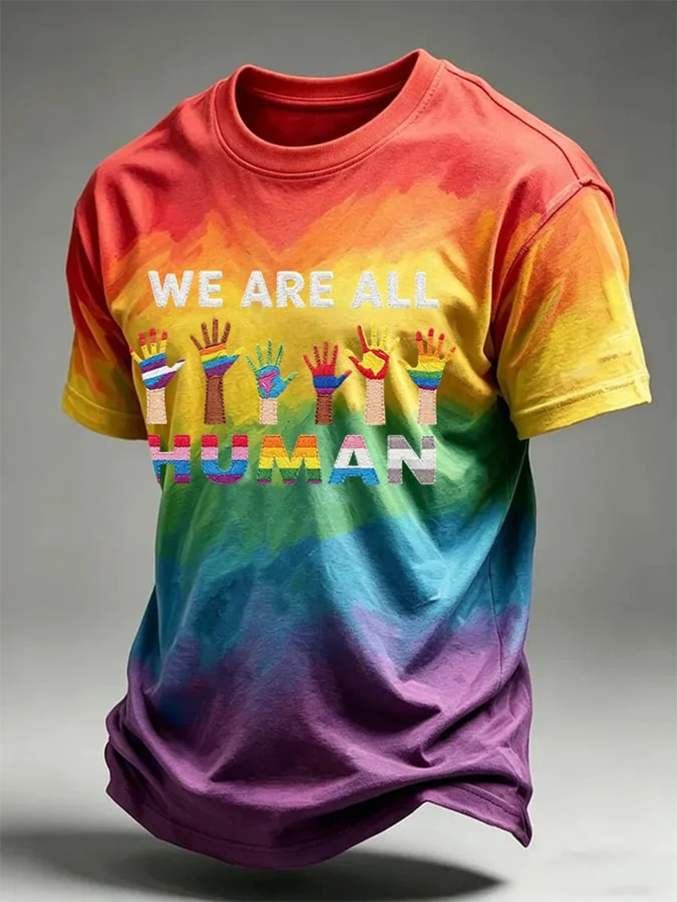Pride Month Merch We Are All Human Shirt Gay Apparel Clothing Gifts For LGBTQ - WWCandleCo