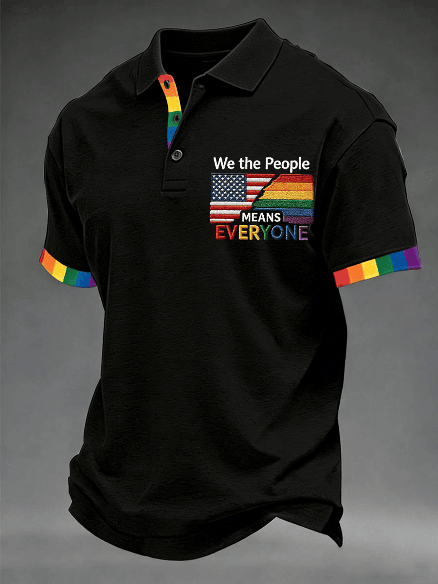 Pride Month Merch We The People Means Everyone Polo Shirt LGBT Outfit Idea - WWCandleCo