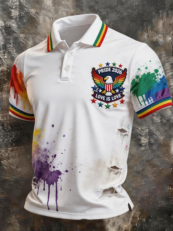 Pride Month Pride 2026 Love Is Love Polo Shirt LGBTQ Clothing Outfits Gifts For Husband - WWCandleCo
