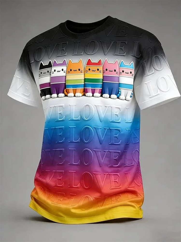 Pride Month Rainbow Cat We Love Shirt Gay Apparel Clothing LGBT Gifts For Boyfriend - WWCandleCo