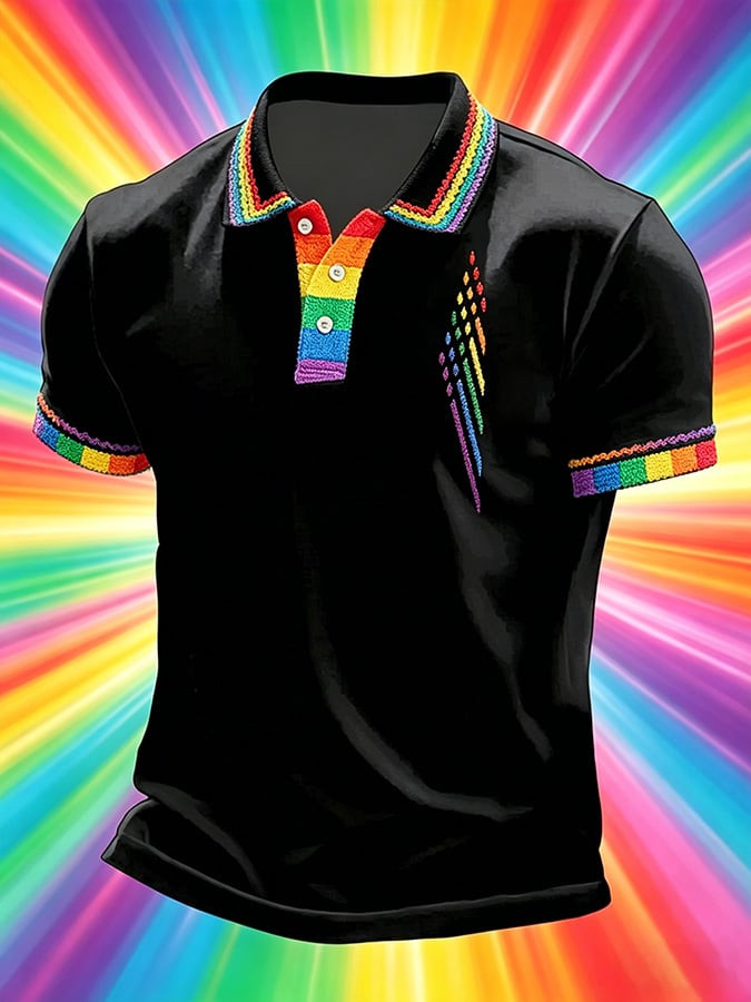 Pride Month Rainbow Polo Shirt LGBTQ Clothing Gay Pride Apparel Gifts For Gay Friends - WWCandleCo