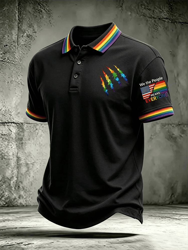 Pride Month We The People Means Everyone Polo Shirt LGBTQ Apparel Gifts For Him - WWCandleCo