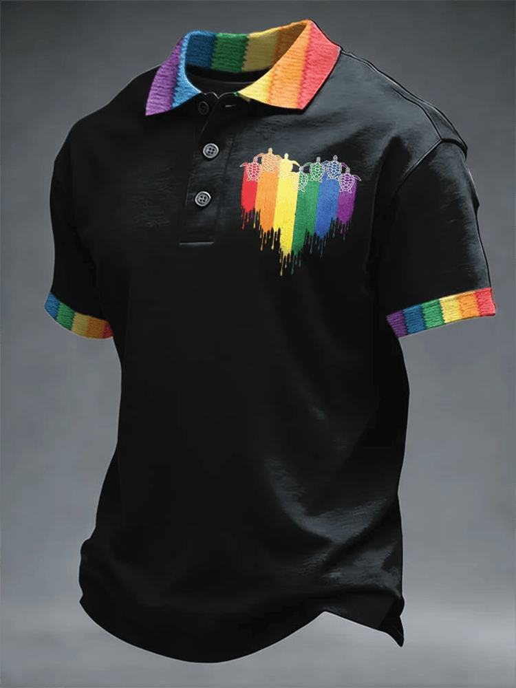 Turtle Pride Month Merch Rainbow Polo Shirt Gay Pride Attire Gifts For LGBTQ - WWCandleCo