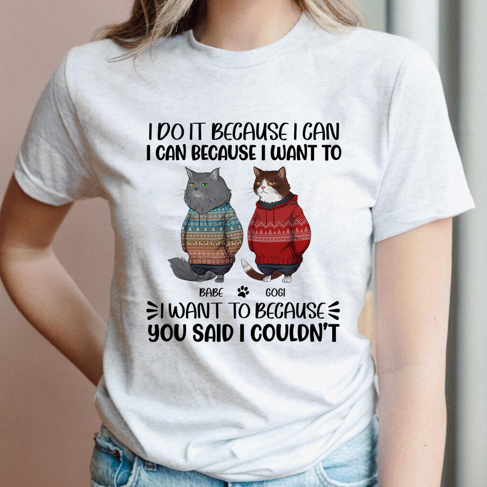 Funny Cat I Do It Because I Can I Can Because I Want To T-Shirt - Image 2