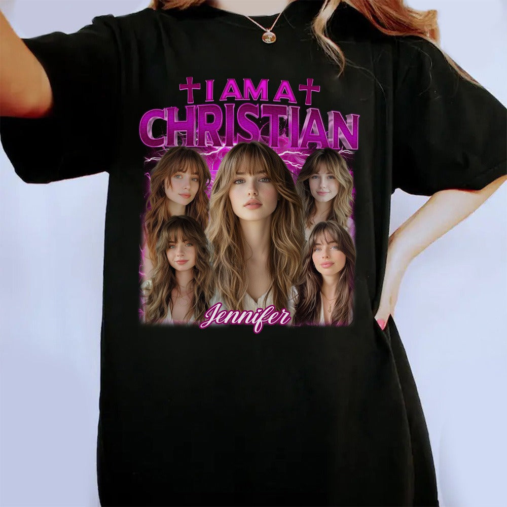 Custom Photo I Am A Christian - Gift For Christian T-Shirt - Image 3