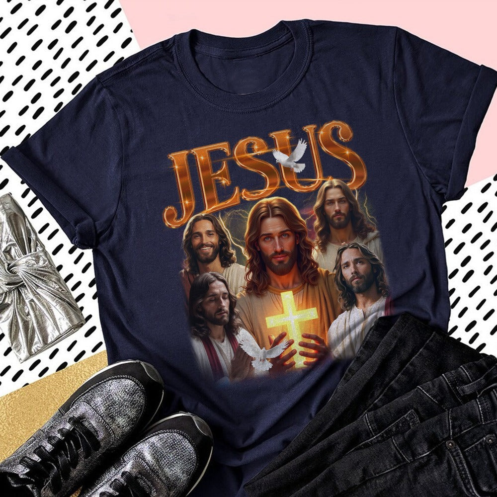 Jesus Bootleg Vintage T-Shirt, Gift Christian Faith Christ, Funny Retro Christian Religion T-Shirt - Image 2