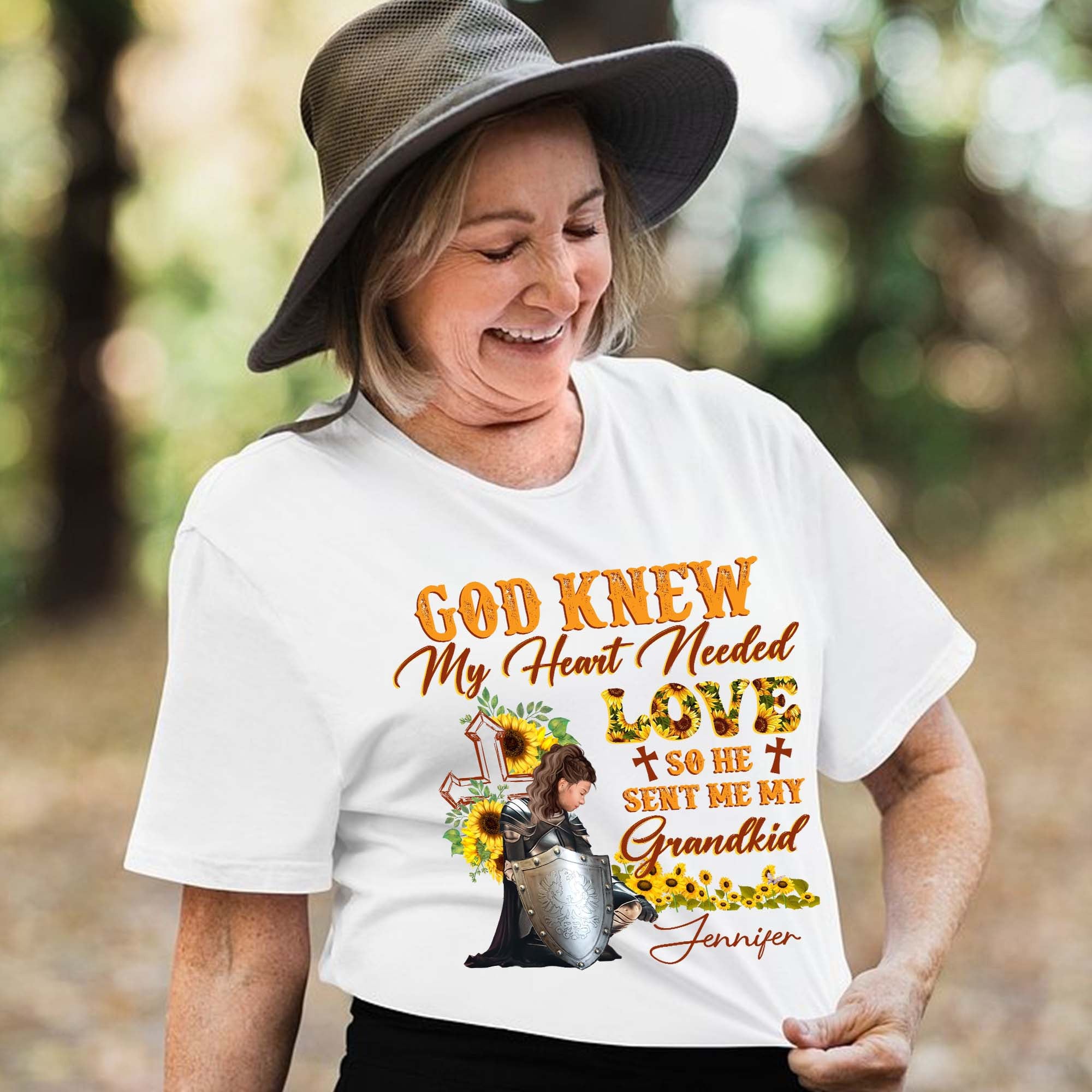 Warrior Of God God Knew My Heart Needed Love So He Sent Me My Grandkid T-Shirt - Image 2