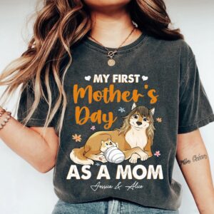 Wolf Mom And Baby My First Mother's Day As A Mom T-Shirt