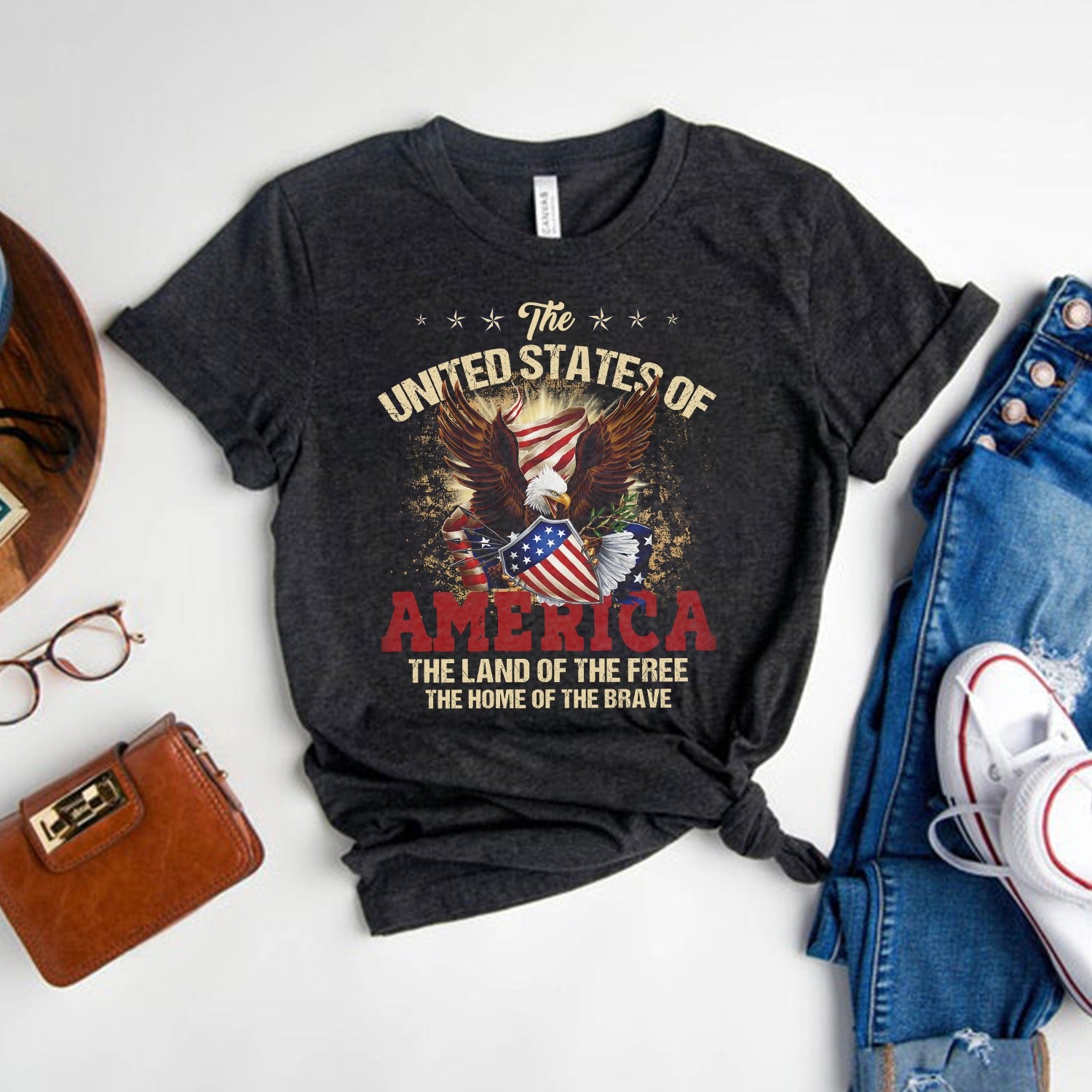 The United States of America Land of the Free Home of the Brave T-Shirt - Image 6