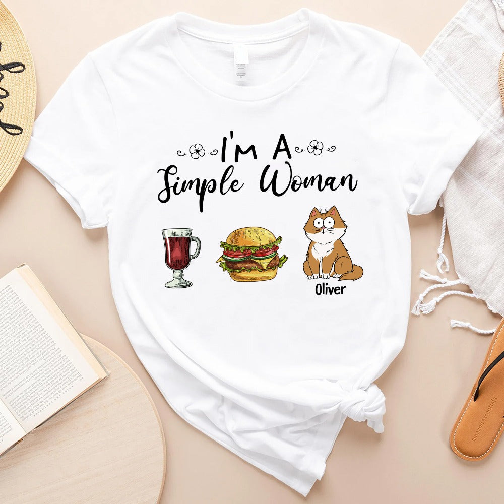 Cat Mom I Am A Simple Woman T-Shirt