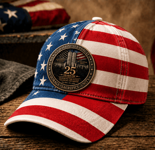 25 Years On Baseball Cap Courage Sacrifice Unity 91101 Cap Gift For USA Patriots