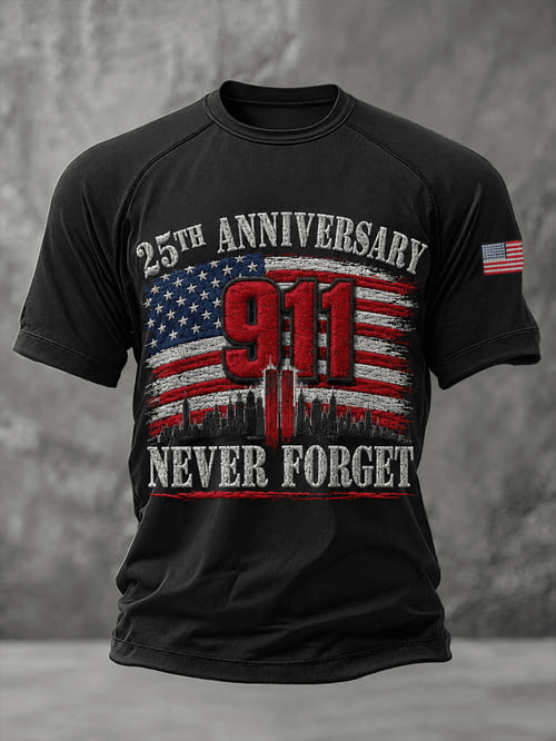 25th Anniversary 9 11 T-Shirt Never Forget September 11 Clothes Gift For Dad