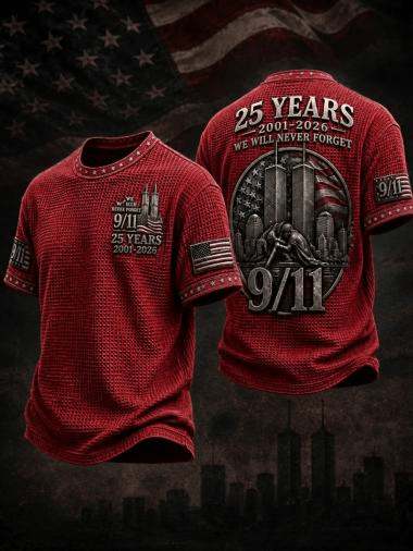 25th Anniversary T-Shirt Never Forget 2001-2026 Clothing Gift For 9-11