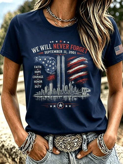 25th Anniversary T-Shirt We Will Never Forget Shirt Gift For FDNY 9-11 Heroes