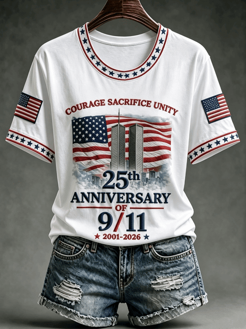 25th Anniversary United We Stand T-Shirt Bravery Sacrifice Clothes Gift For Patriot Day
