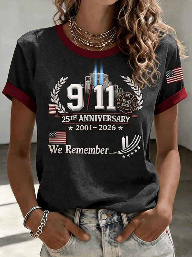 9 11 25th Anniversary We Remember T-Shirt September 11 Clothes Gift For 9-11 Memorial Supporters