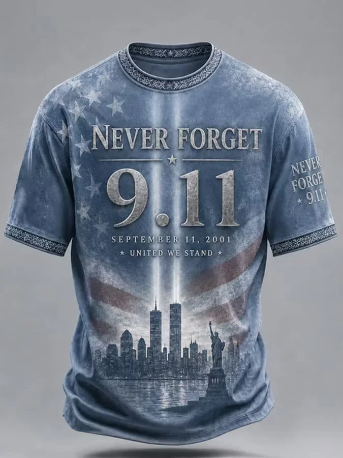 911 25th Anniversary Never Forget Art T-Shirt 911 Tribute Clothes Good Gift For Him
