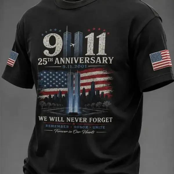 911 25th Anniversary Never Forget Patriotic Shirt 911 Apparel Tribute Gift Ideas